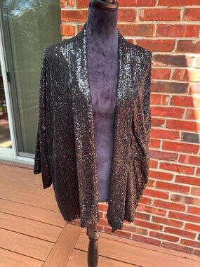 Gibson Latimer Black Sequined Jacket Size L